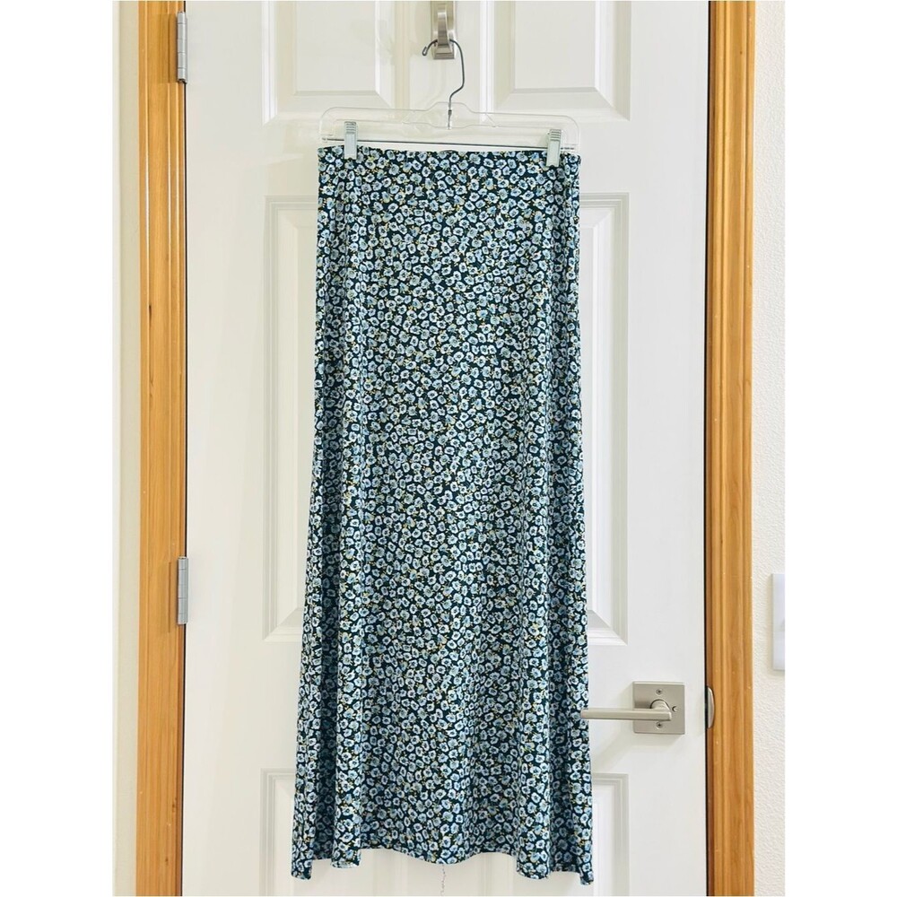 Halogen Floral Maxi Skirt Small Blue White Midi Boho Cottagecore Nordstrom Rack